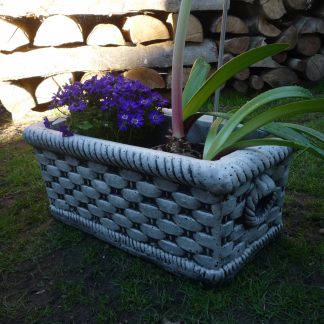 Jardinieră împletită-patinat/alb-cod-G 25