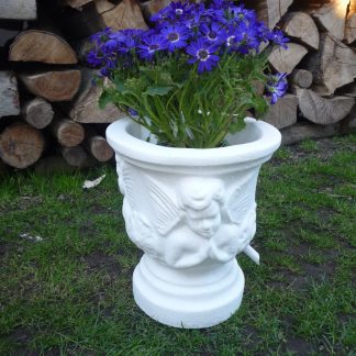 Ghiveci cu îngerași-cod-G 10-alb/patinat