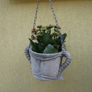 Ghiveci coșuleț-alb/patinat-cod-G 09