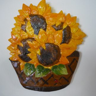 Tab.coș cu floarea soarelui-cod- D21-colorat/patinat