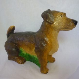 Câine Szikra/ patinat-colorat-alb