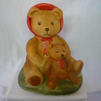 Ursuleț cu puiul-colorat/patinat-