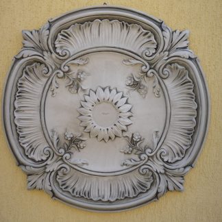 Tab.ornamet perete mare rotund- cod- D29-alb/patinat-