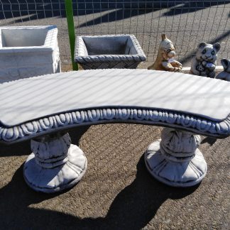 Banca semicerc /codD03/ alb-patinat