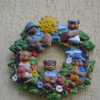 Coroniță cu ursuleți (patinat/pictat) cod -D36-