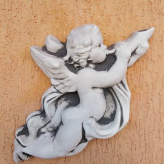 Tablou ingeras cu corn -patinat/alb-