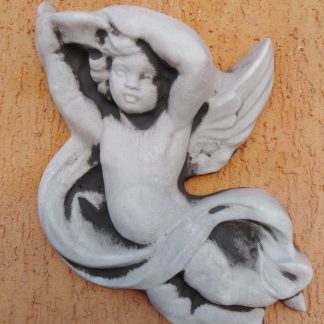 Tablou ingeras cu esarfa -patinat/alb-