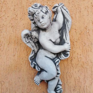 Ingeras mijlociu cu esarfa-patinat/alb