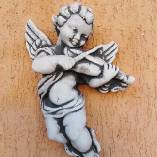 Ingeras mijlociu cu vioara- patinat/alb